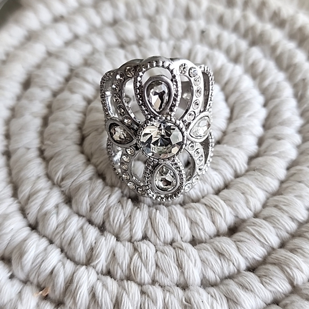 Lia Sophia Women's Ring Size 7 - Sterling Silver with gem stones